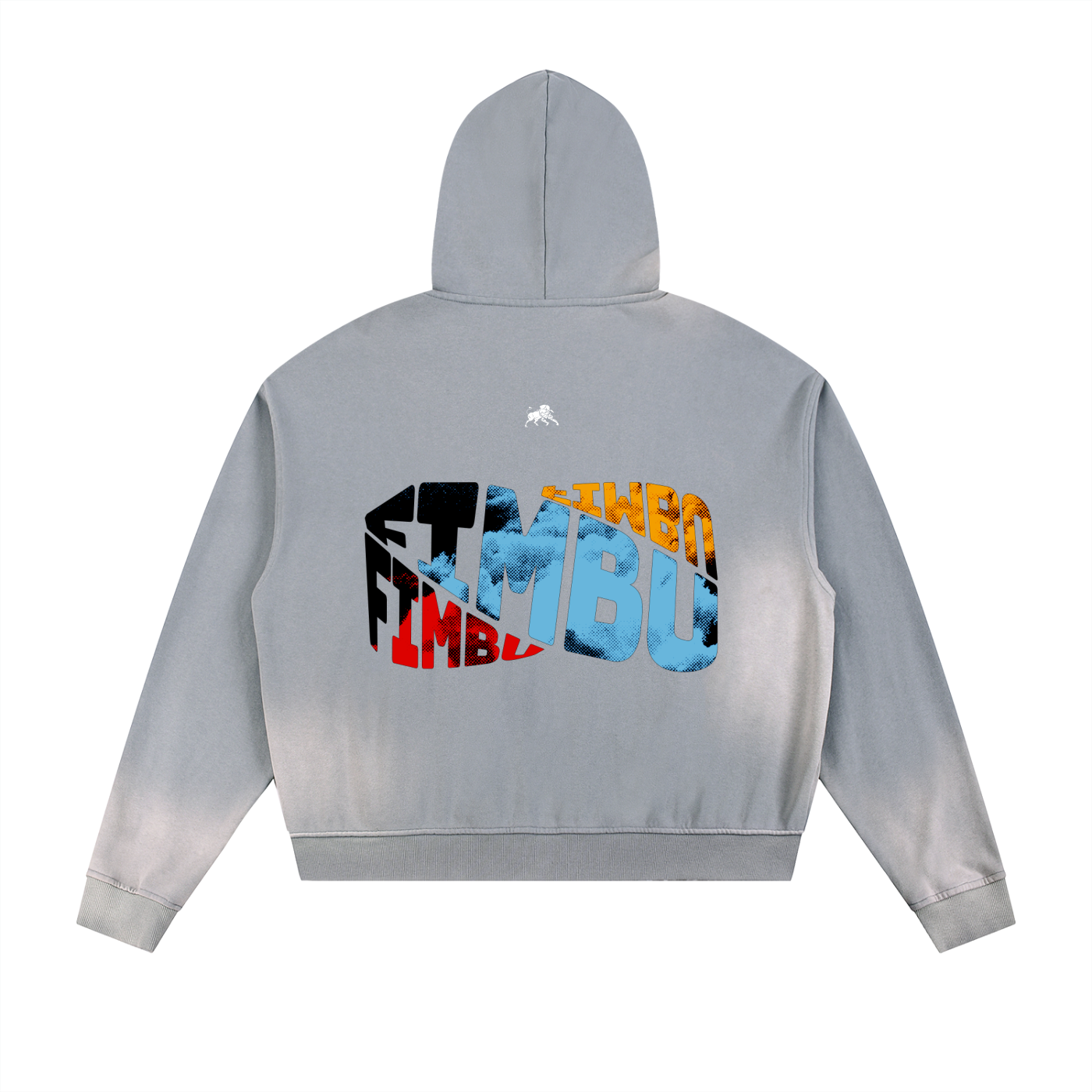 Sun Fade Frayed Raw Edge Fleece Zip Hoodie