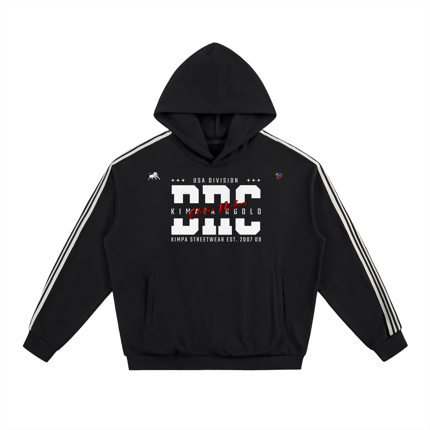 Side Stripe Drop-Shoulder Hoodie