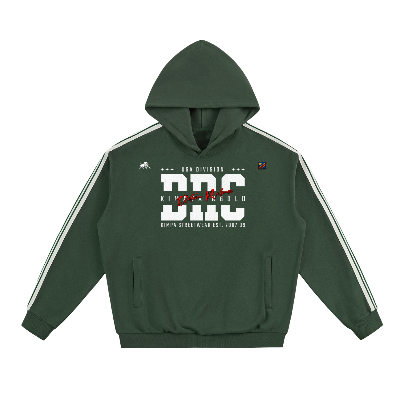 Side Stripe Drop-Shoulder Hoodie