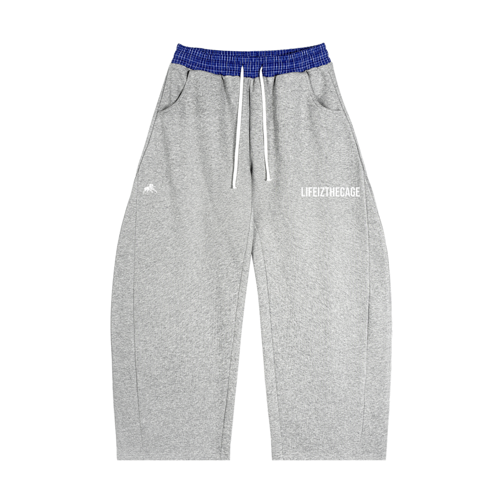 Plaid Waistband Barrel Sweatpants