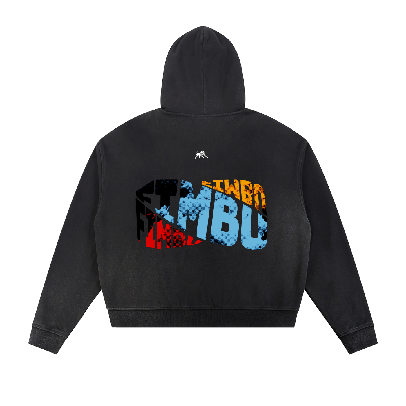 Sun Fade Frayed Raw Edge Fleece Zip Hoodie