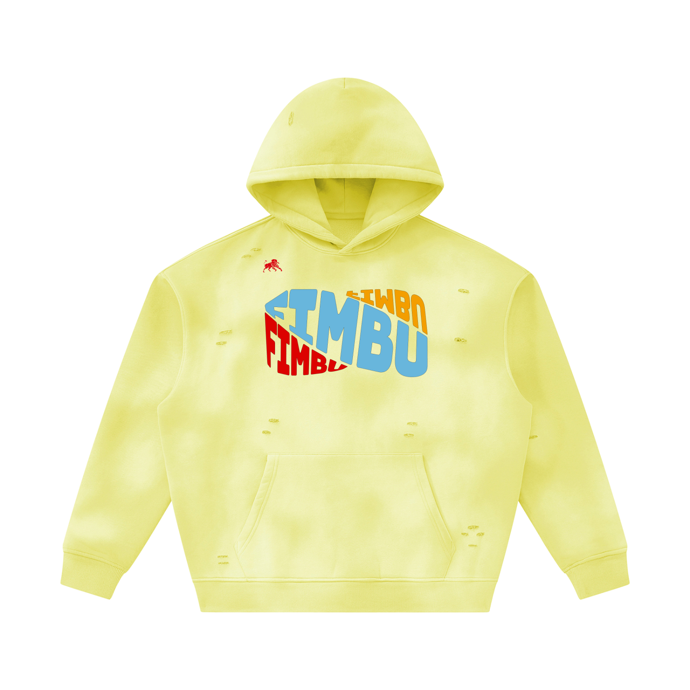 Unisex Sunfade Frayed Fleece Hoodie