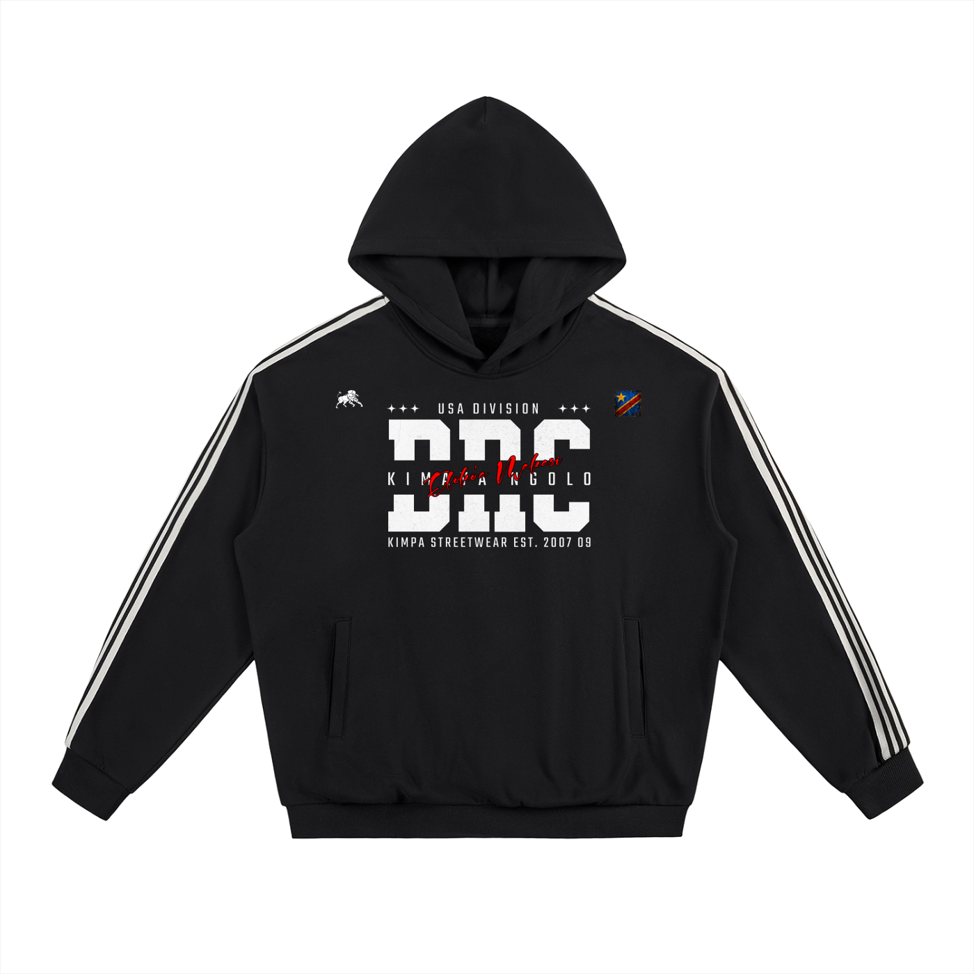Side Stripe Drop-Shoulder Hoodie