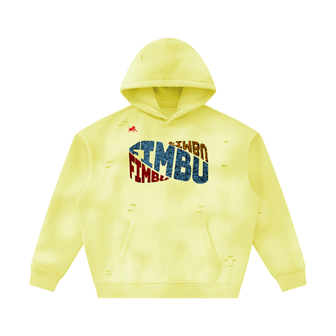 Unisex Sunfade Frayed Fleece Hoodie