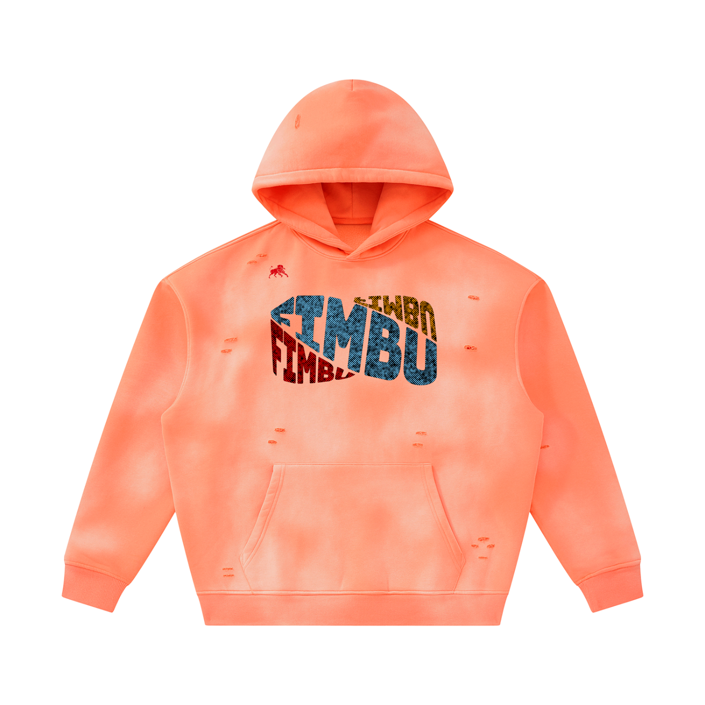 Unisex Sunfade Frayed Fleece Hoodie