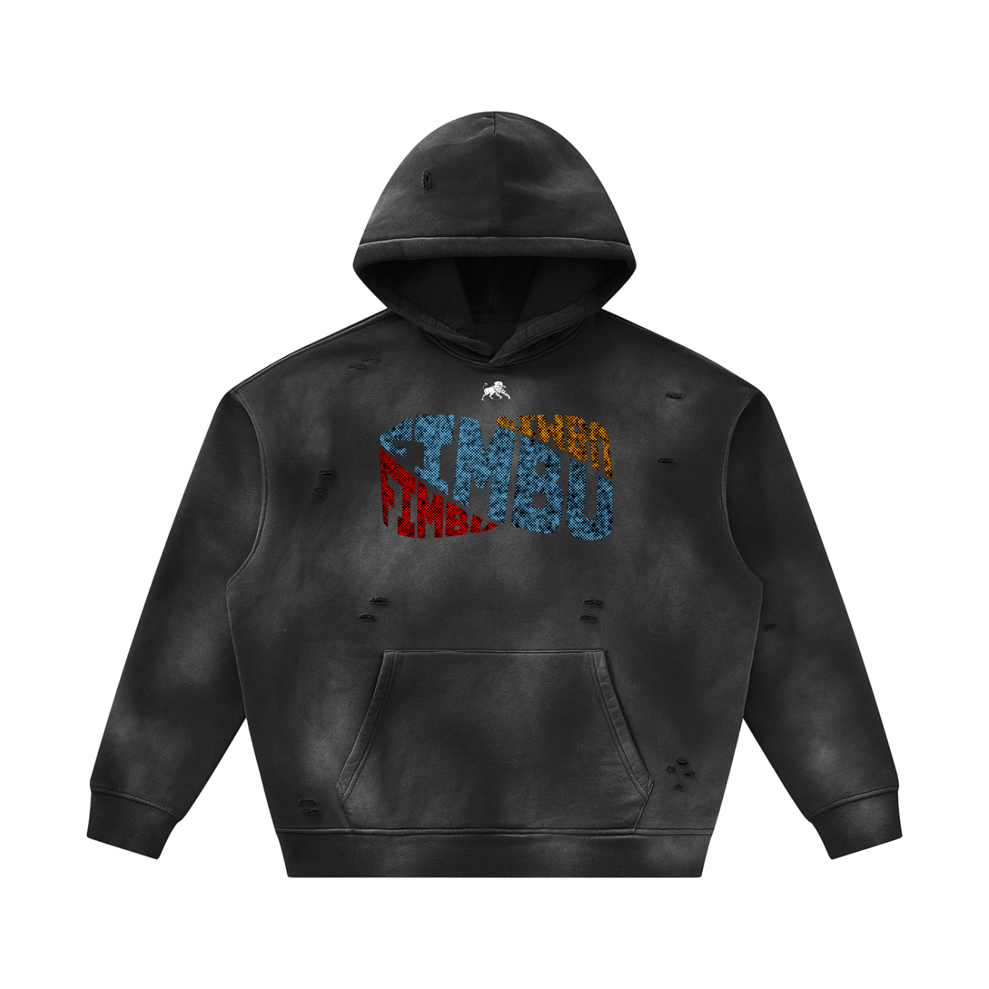 Unisex Sunfade Frayed Fleece Hoodie