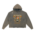 Vintage Washed Frayed-Hem Hoodie