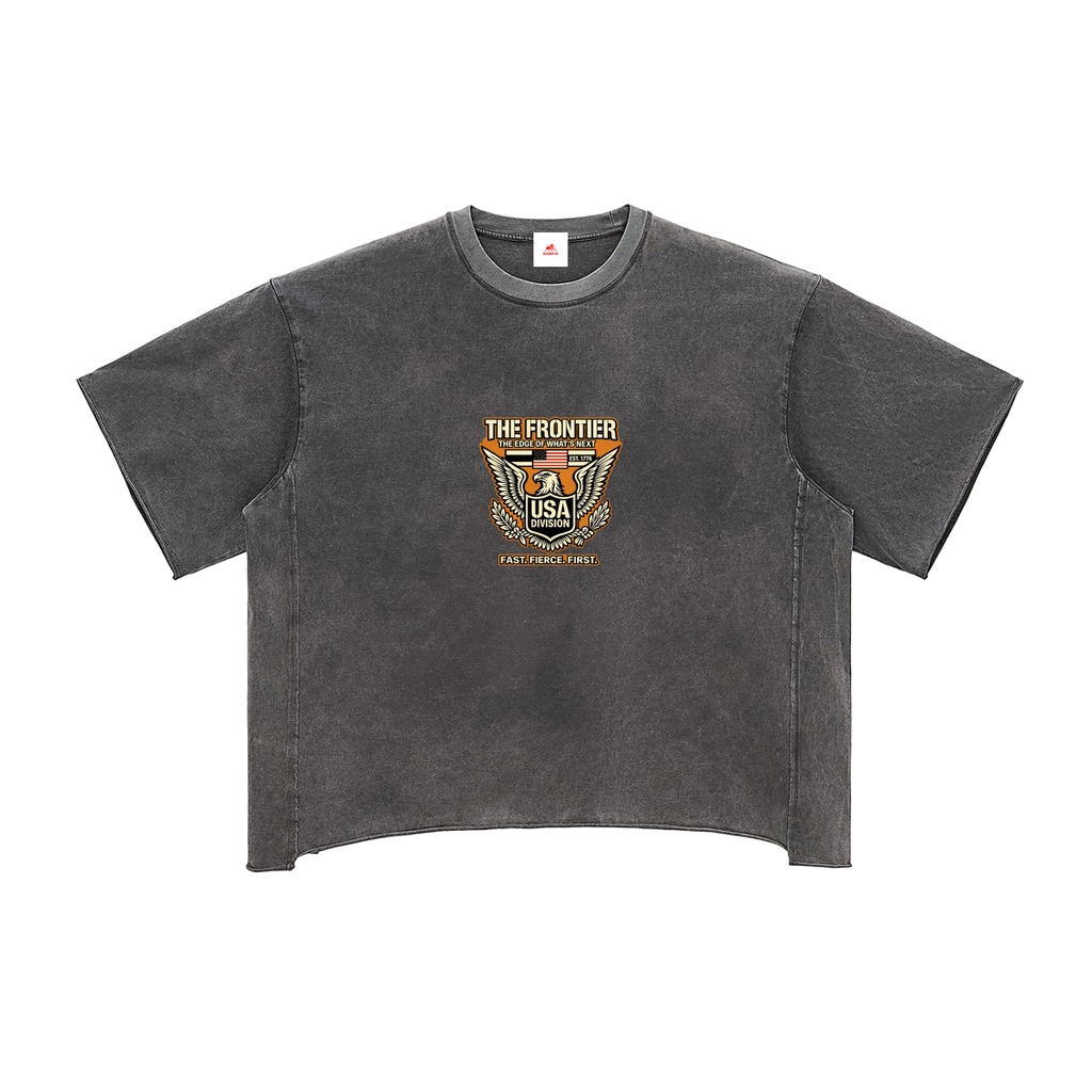 Raw Edge Snow Washed Boxy T-Shirt